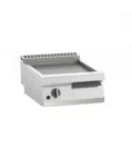 gas griddle with smooth and ribbed plate
